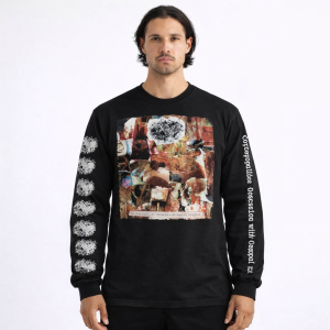 LONGSLEEVE - EPIPLOENTEROCELE PUSLIQUID WORMCHUNK- COPREMETOPHILIAC OBSESSION WITH CESSPOOL ERUPTION (BLACK)
