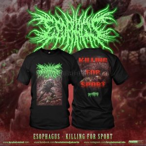 PRE-ORDER – T-SHIRT – ESOPHAGUS – KILLING FOR SPORT (GREEN LOGO)